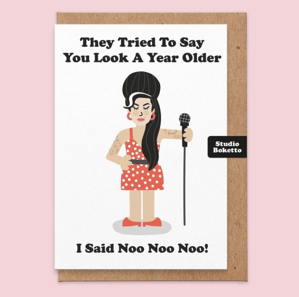 Amy Winehouse No No No Birthday Card