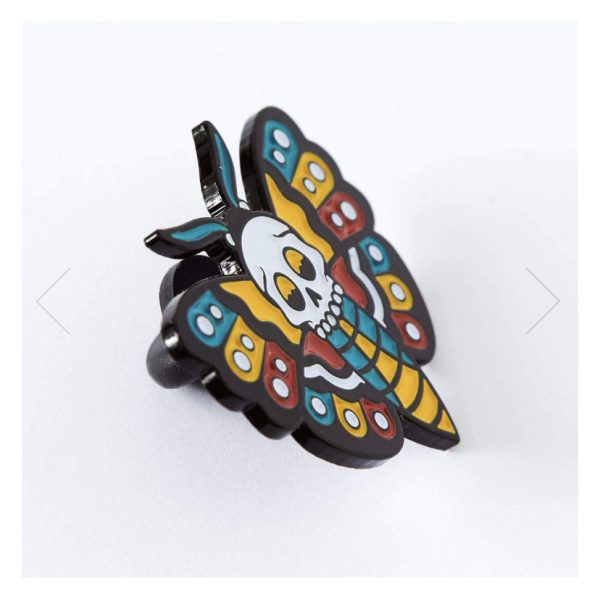 Death Head Moth Tattoo Inspired Enamel Pin - Image 2