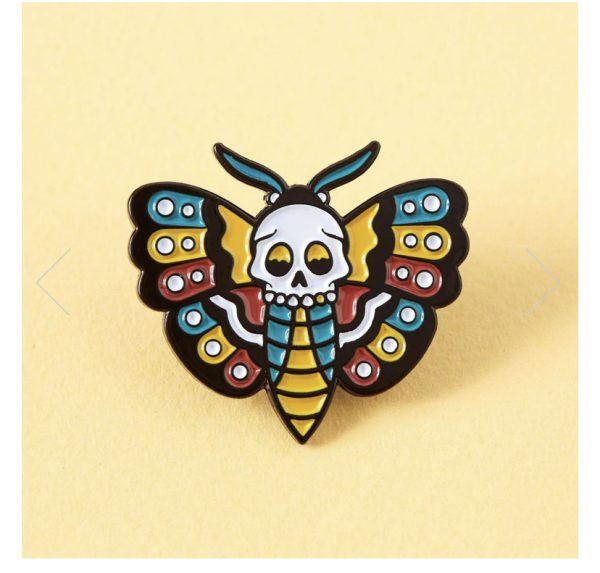 Death Head Moth Tattoo Inspired Enamel Pin