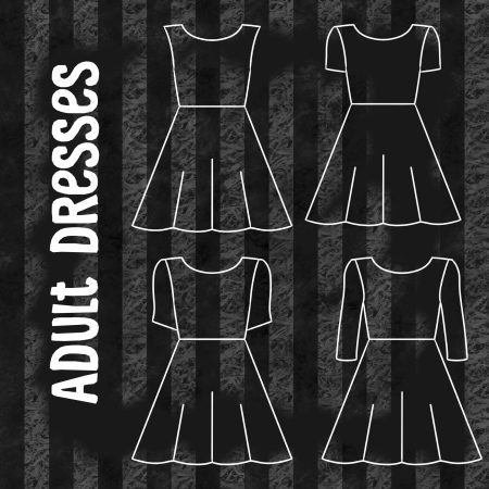 Stripe Print Adult Skater Dress