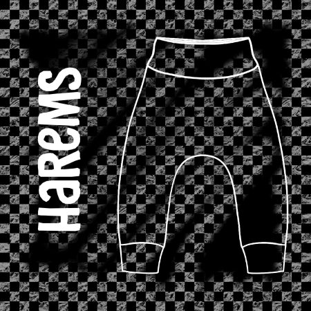 Checkerboard Print Harem Pants
