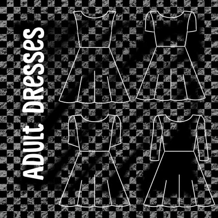 Checkerboard Print Adult Skater Dress