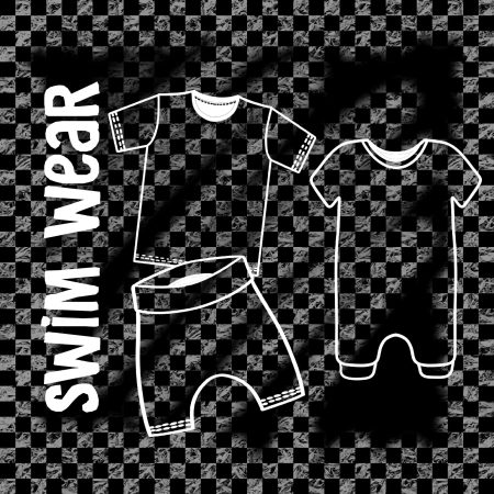 Checkerboard Print Swim Wear