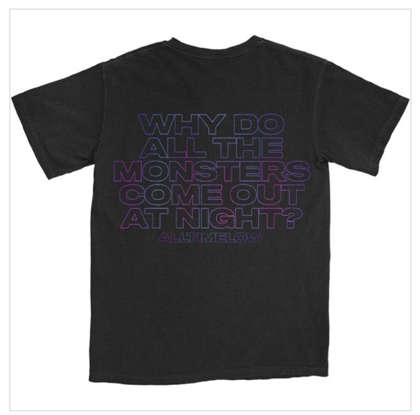 ALL TIME LOW UNISEX T-SHIRT: BLURRY MONSTER (BACK PRINT) - Image 3
