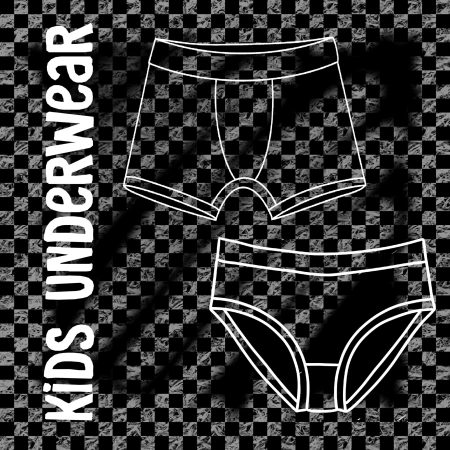 Checkerboard Print Kids Underwear