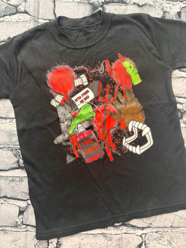 Premade - Halloween In The 90s Tee 3-4y