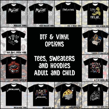 Band Collection DTF and Vinyl Printed Items - Kids and Adult