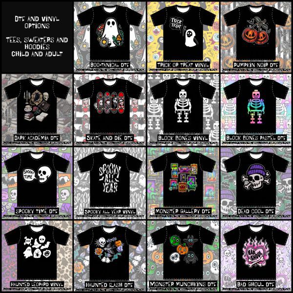 Halloween Collection DTF and Vinyl Printed Items - Kids and Adult