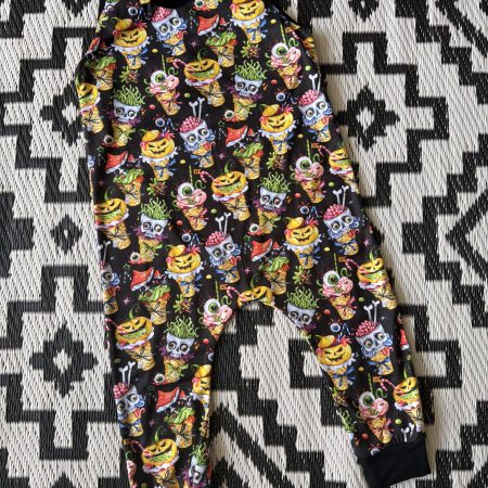 Pre-Made Zombie IceCreams Long Leg Romper 12-18m