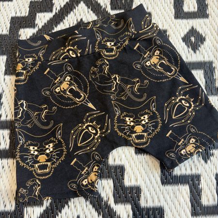 Pre-Made Deadly Ink Gold Harem Shorts 9-12m