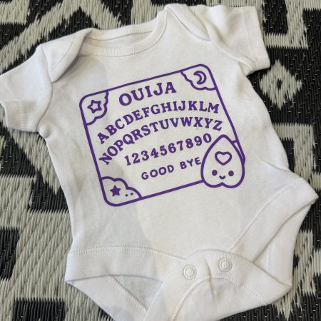 Pre-Made Cute Quija Vinyl Printed Bodysuit Vest Tiny Baby