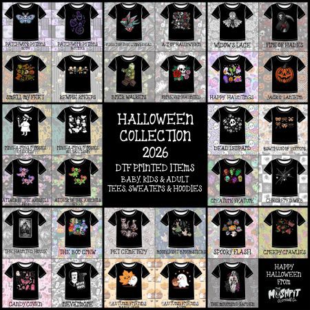 Halloween Collection - DTF Printed Items - Baby, Kids & Adult